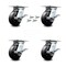 Service Caster 5 Inch Rubber on Steel Caster Set with Roller Bearings and Brakes/Swivel Locks SCC-35S520-RSR-SLB-BSL-4 - alternate 1